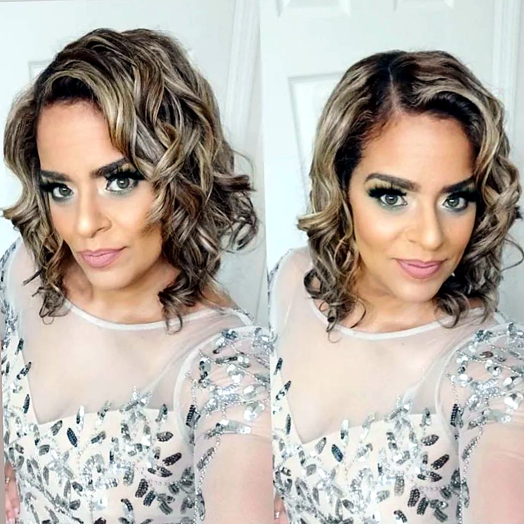 Curled bob with soft glam